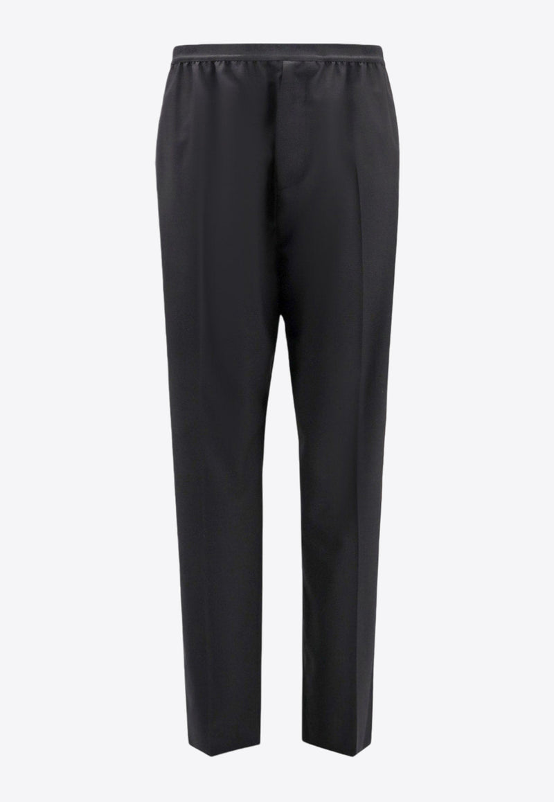 Balenciaga Logo-Waistband Wide Pants Black 675490TLT15_1000