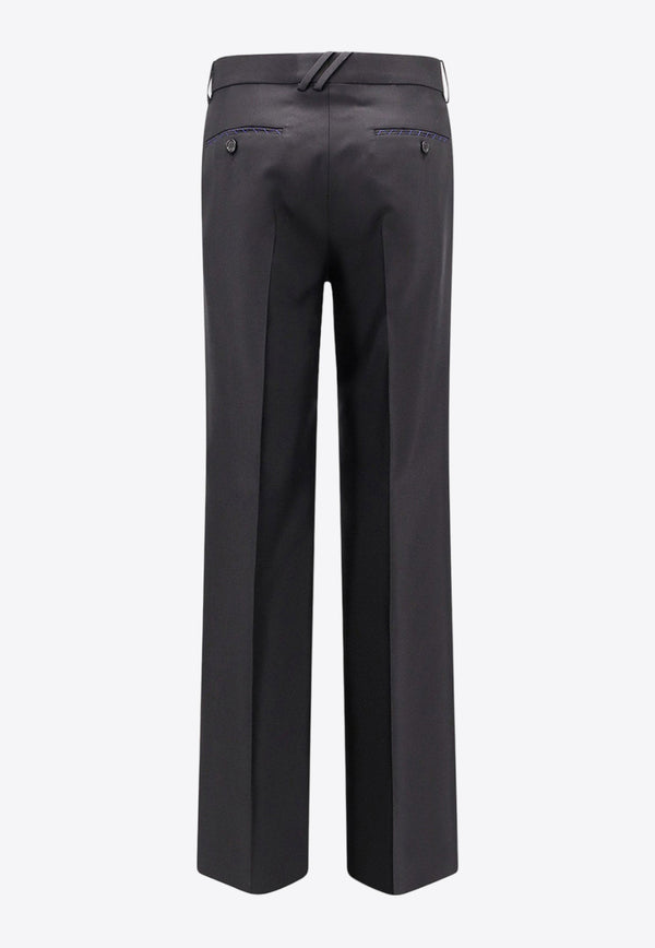 Burberry Straight-Leg Tailored Wool Pants Black 8088592_A1189