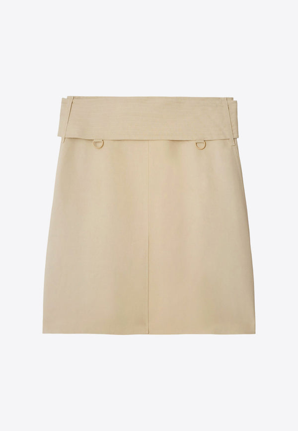 Burberry Belted Mini Wrap Skirt Beige 8087482_OAT
