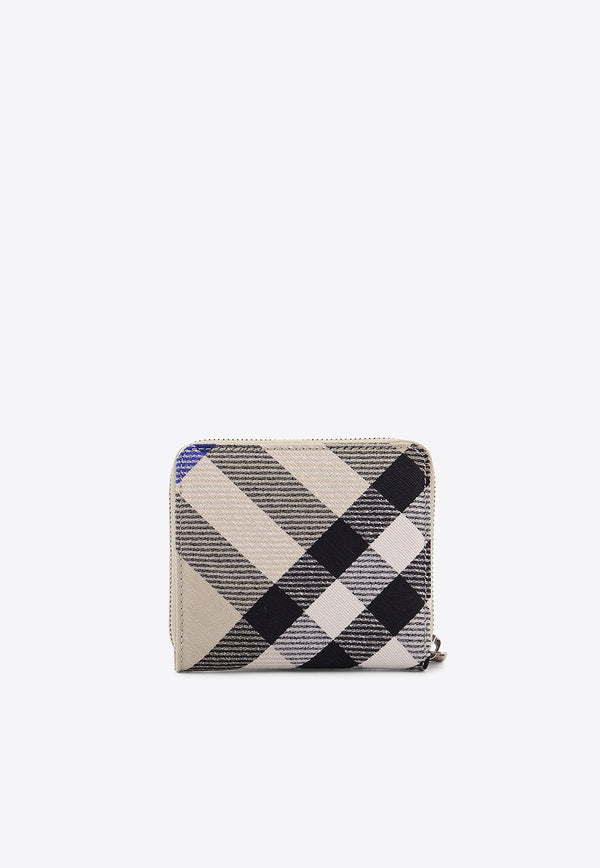 Burberry Medium Checked Zip-Around Wallet Beige 8087322_A3888