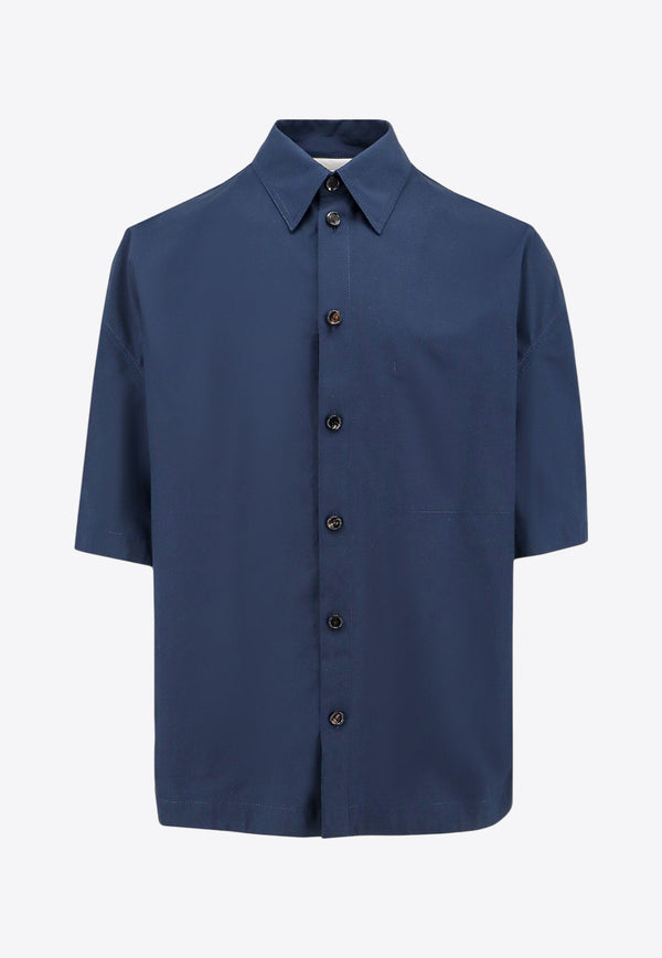 Bottega Veneta Oversized Short-Sleeved Shirt Blue 783331V2BL0_4405