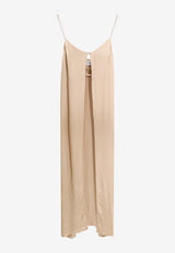 The Nina Studio Hathor Long Satin Top Beige HATHOR_TAUPE