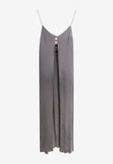 The Nina Studio Hathor Long Satin Top Gray HATHOR_SMOKE