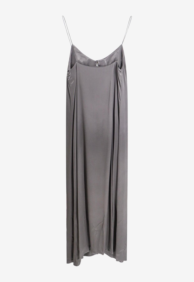 The Nina Studio Hathor Long Satin Top Gray HATHOR_SMOKE