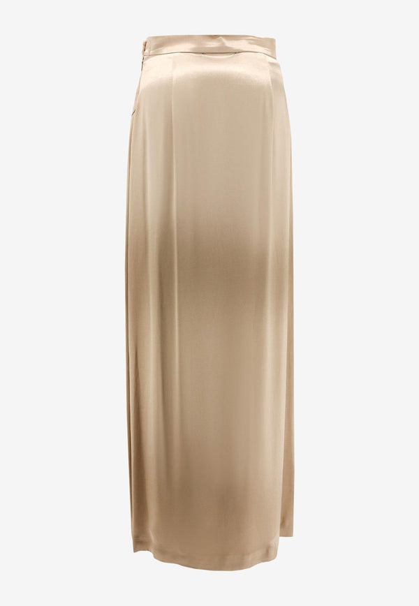 The Nina Studio Peitho Satin Maxi Skirt Taupe PEITHO SKIRT_TAUPE