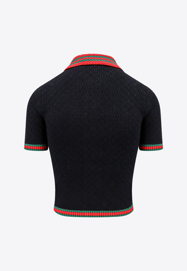 Gucci Lace Polo Shirt with Web 792042XKD3C_1152