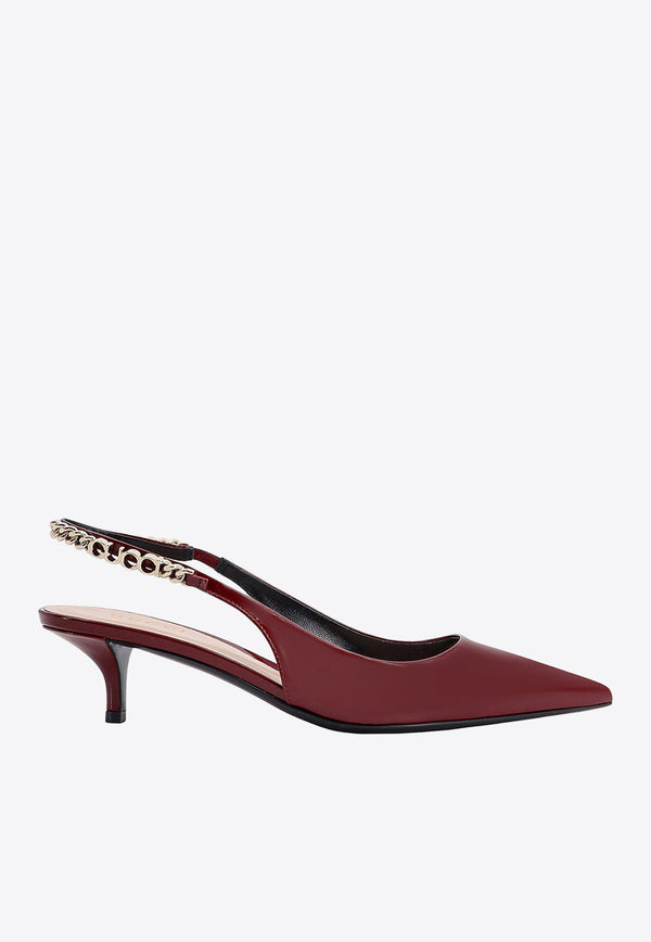 Gucci Signoria 45 Patent Leather Slingback Pumps Red 782832BNC80_6207