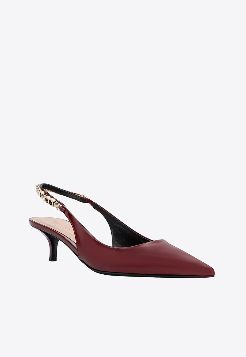 Gucci Signoria 45 Patent Leather Slingback Pumps Red 782832BNC80_6207