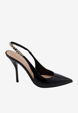 Gucci Signoria 105 Slingback Pumps in Patent Leather Black 783821BNC80_1000