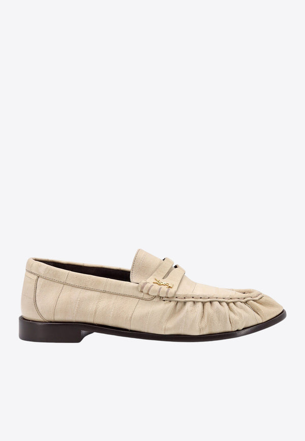 Saint Laurent Cassandre Penny Loafers Ivory 7668770WXAK_9208