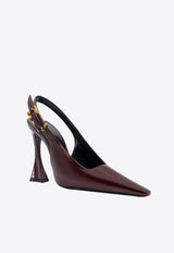 Saint Laurent Dune 110 Patent Leather Slingback Pumps Brown 786756AAAPQ_2226