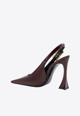 Saint Laurent Dune 110 Patent Leather Slingback Pumps Brown 786756AAAPQ_2226