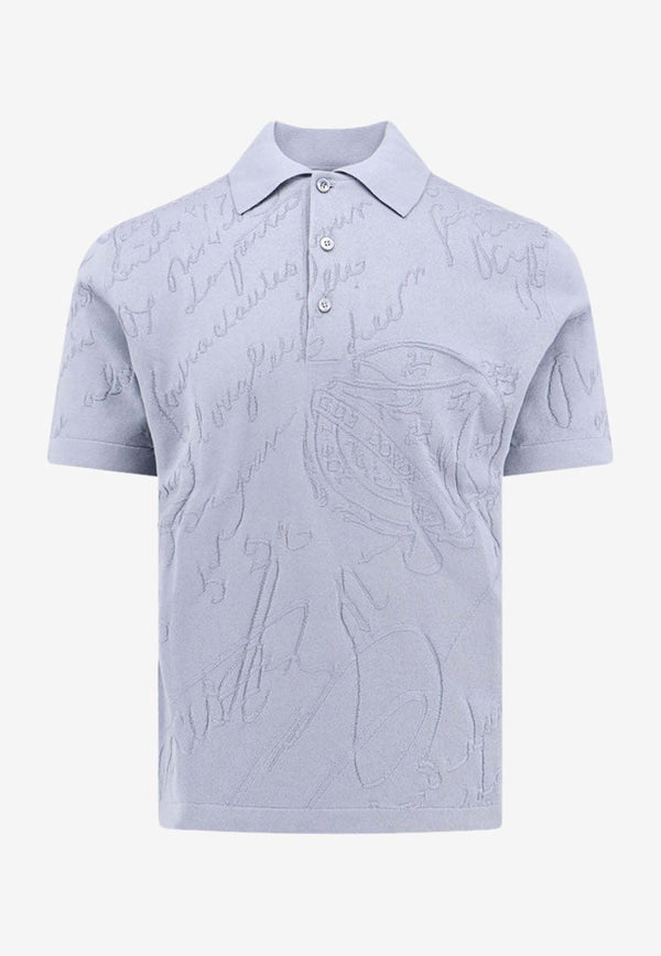 Berluti Diagonal Scritto Polo T-shirt Light Blue R27KPS65001_32N