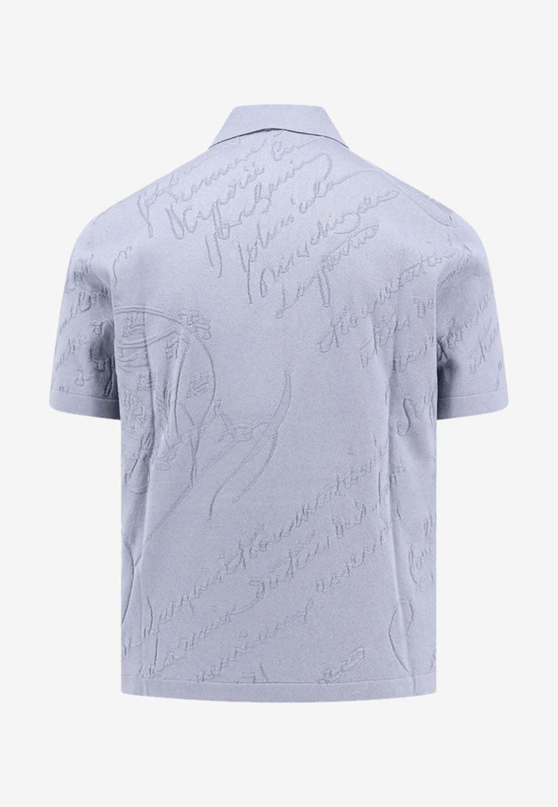 Berluti Diagonal Scritto Polo T-shirt Light Blue R27KPS65001_32N