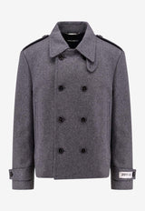 Dolce & Gabbana Double-Breasted Peacoat  Gray G046WTHUMUB_S8290