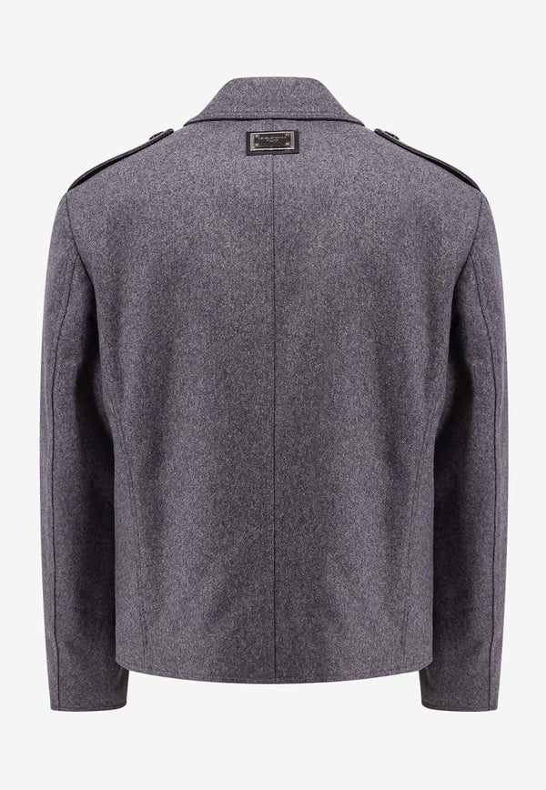 Dolce & Gabbana Double-Breasted Peacoat  Gray G046WTHUMUB_S8290