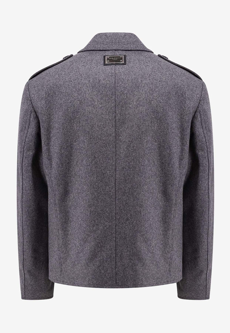 Dolce & Gabbana Double-Breasted Peacoat  Gray G046WTHUMUB_S8290