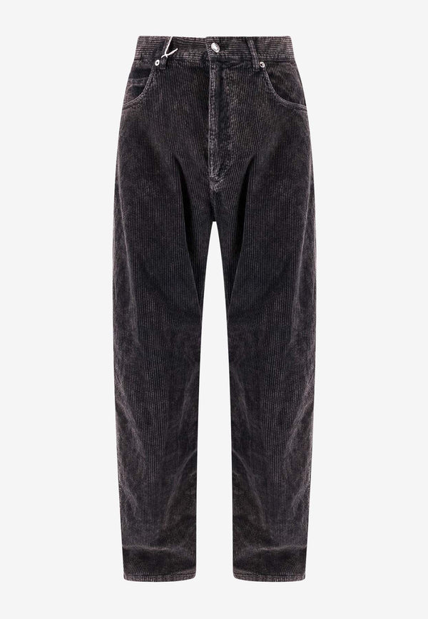 Dolce & Gabbana Straight-Leg Oversized Velvet Pants Black GWVNXTG8LI1_N0000