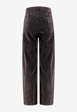 Dolce & Gabbana Straight-Leg Oversized Velvet Pants Black GWVNXTG8LI1_N0000