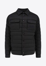 Dolce & Gabbana Logo Patch Quilted Down Jacket Black G9BBWTFUS0D_N0000