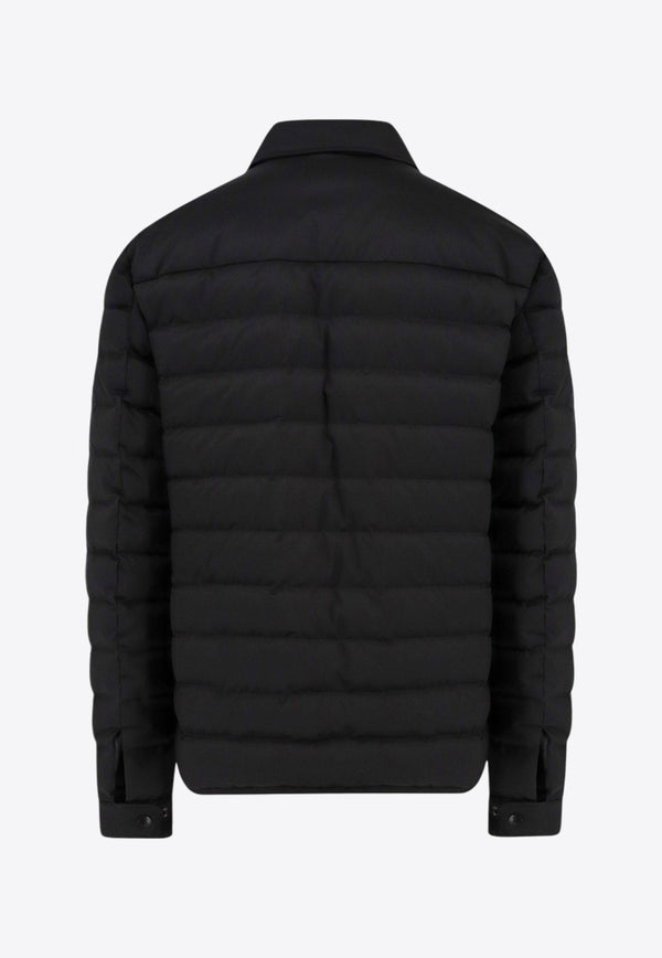 Dolce & Gabbana Logo Patch Quilted Down Jacket Black G9BBWTFUS0D_N0000