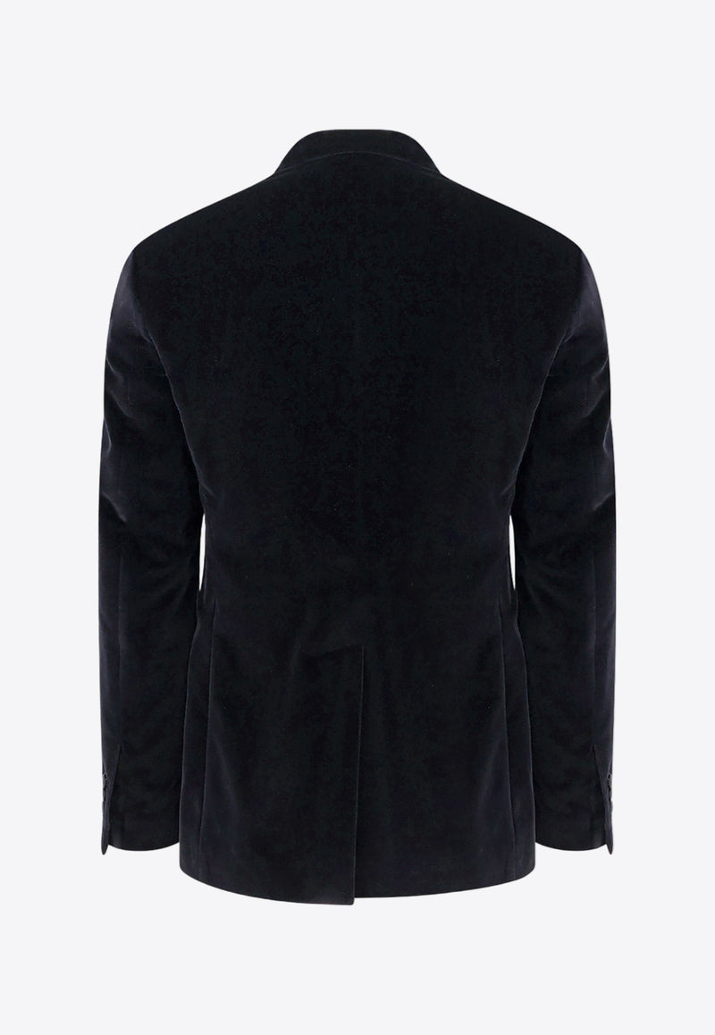 Dolce & Gabbana Single-Breasted Velvet Tuxedo Blazer Black G2TV9TFUVG7_N0000