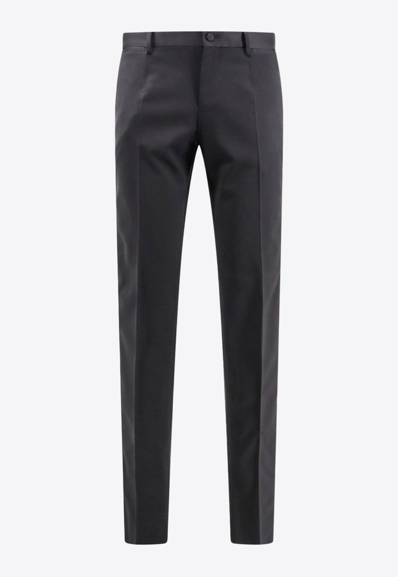 Dolce & Gabbana Wool-Blend Tuxedo Pants Black GWZMXTGG861_N0000