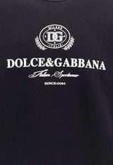 Dolce & Gabbana Logo Print Crewneck Sweatshirt Black G9AHSTG7NYD_N0000