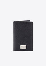 Dolce & Gabbana Logo Plaque Dauphine Leather Wallet Black BP3323AG219_80999