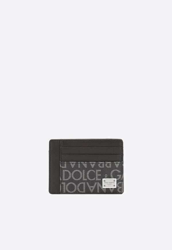 Dolce & Gabbana Logo Jacquard Cardholder Black BP3325AJ705_8B969