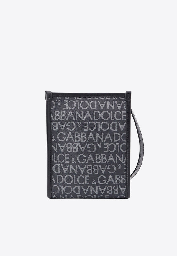 Dolce & Gabbana Small Logo Jacquard Messenger Bag Black BM3025AJ705_8B969