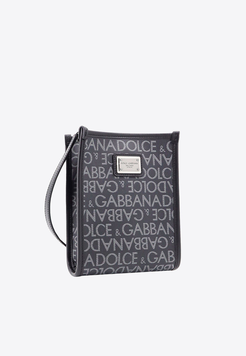 Dolce & Gabbana Small Logo Jacquard Messenger Bag Black BM3025AJ705_8B969