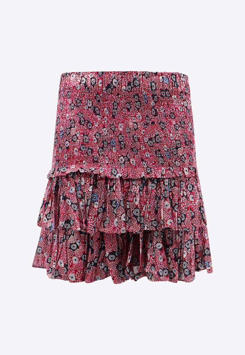 Isabel Marant Etoile Naomi Floral Mini Skirt Pink JU0022FAB3J02E_RYBK