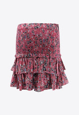 Isabel Marant Etoile Naomi Floral Mini Skirt Pink JU0022FAB3J02E_RYBK