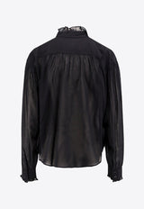 Isabel Marant Etoile Pamiala Ruffled Blouse Black HT0501FAA1J03E_01BK