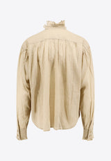 Isabel Marant Etoile Pamiala Ruffled Blouse Beige HT0501FAA1J03E_67LK