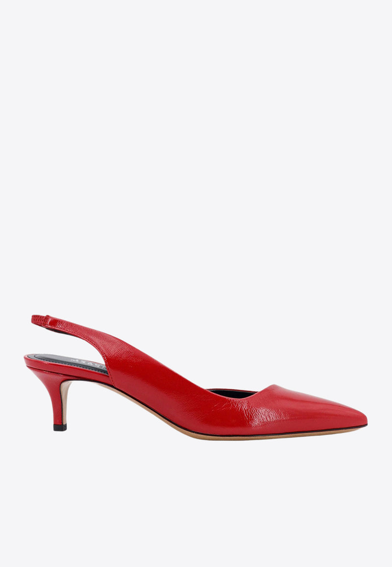 Isabel Marant Piery 50 Leather Slingback Pumps Red ES0033FAB3A17S_70RD