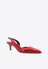 Isabel Marant Piery 50 Leather Slingback Pumps Red ES0033FAB3A17S_70RD