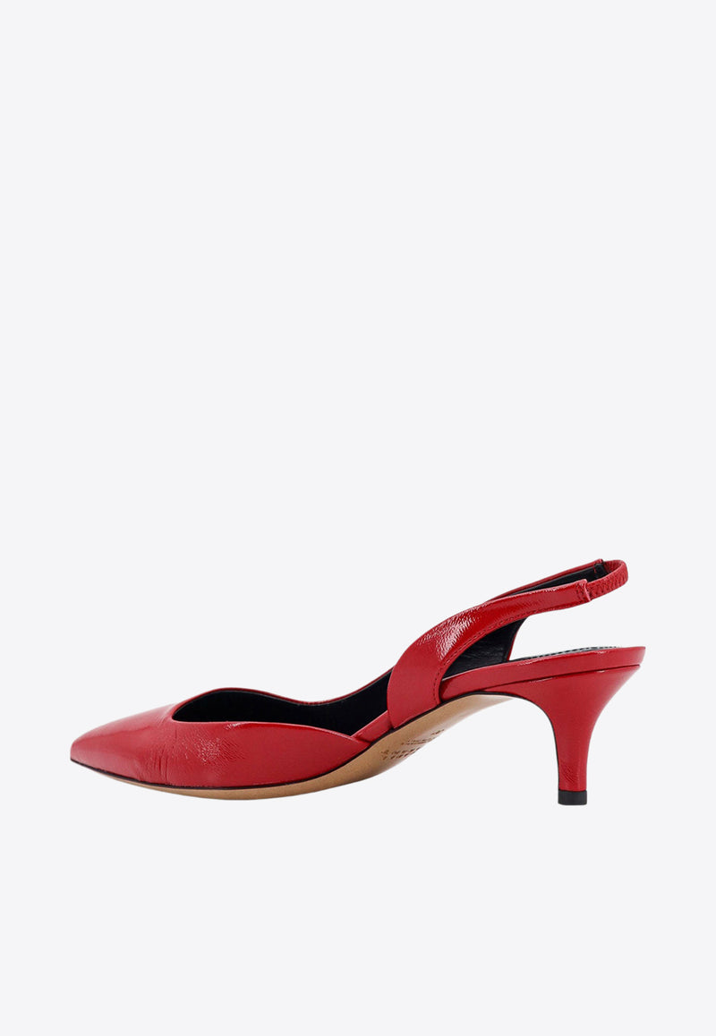 Isabel Marant Piery 50 Leather Slingback Pumps Red ES0033FAB3A17S_70RD