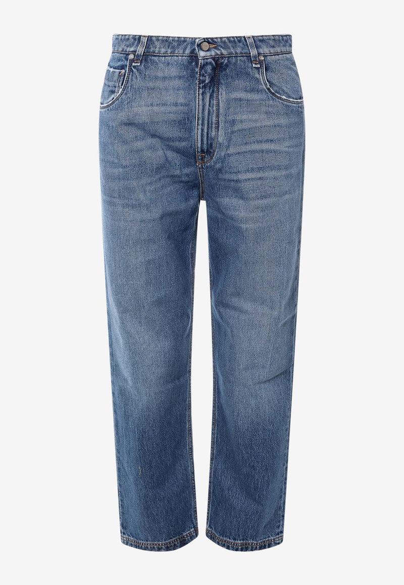 Fendi FF Logo Straight-Leg Jeans Blue FLP285AS02_F0RBB