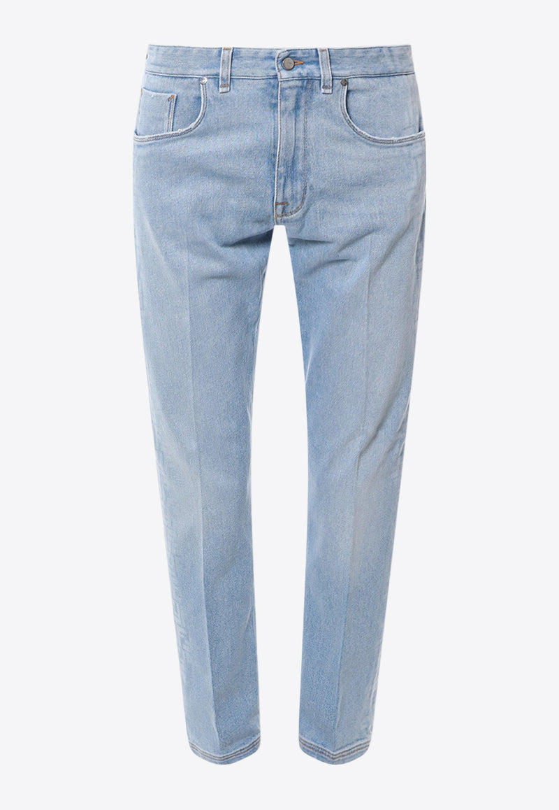 Fendi FF Logo Tapered Jeans Blue FLP288AS04_F1ILO