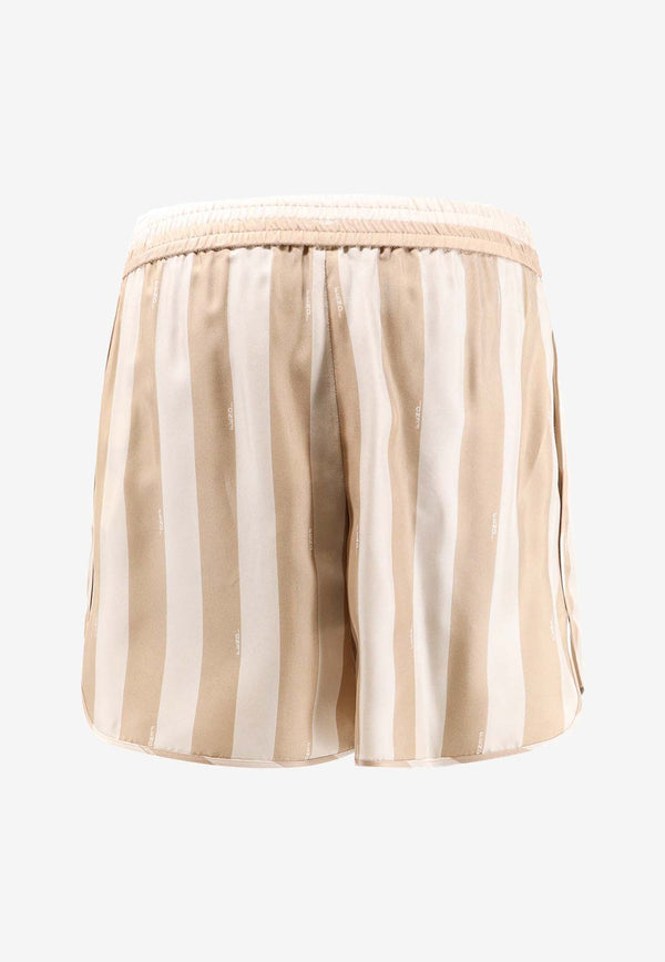 Fendi Striped Silk Shorts Beige FR6259AWZV_F1P2V