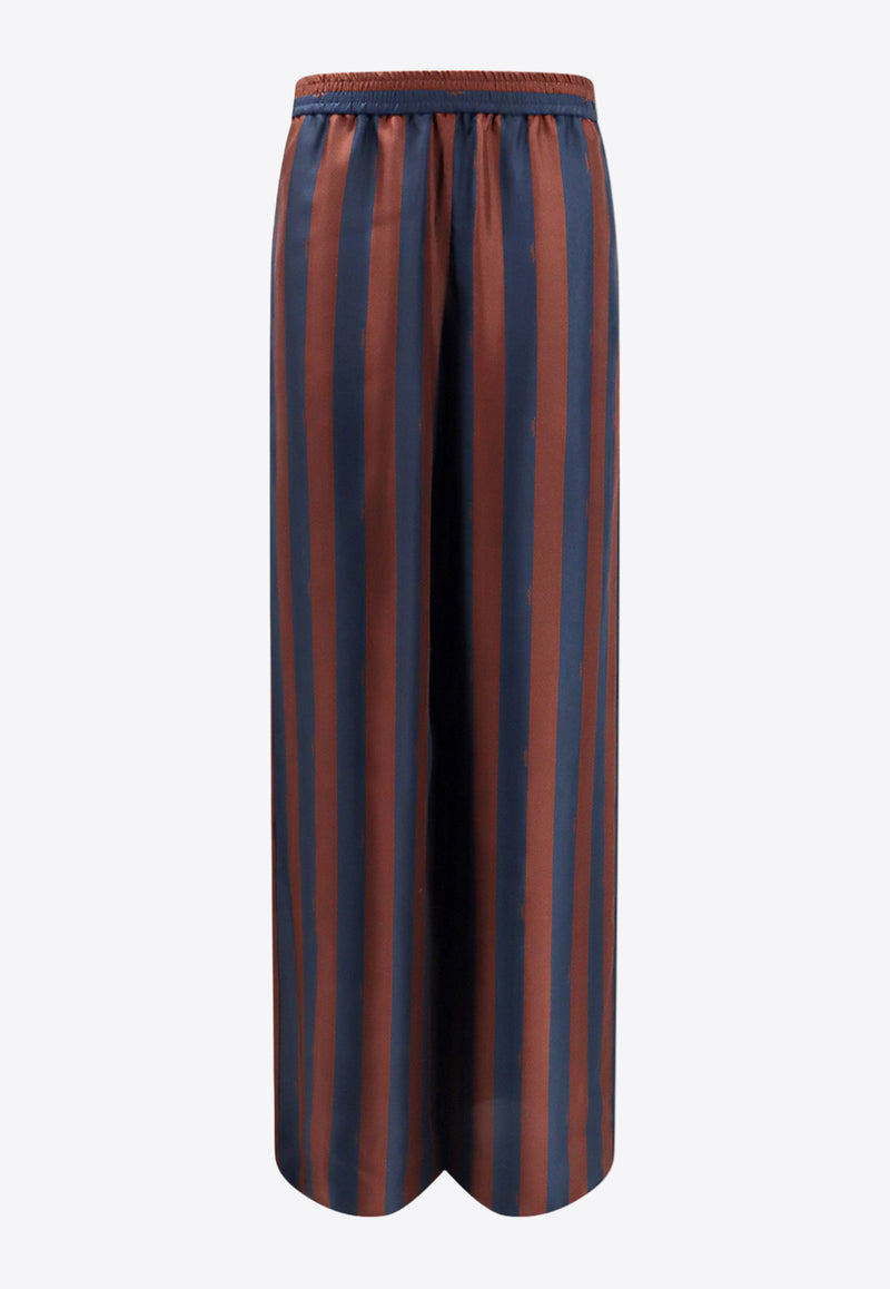 Fendi Striped Silk Palazzo Pants Brown FR6494AWZV_F1P2U