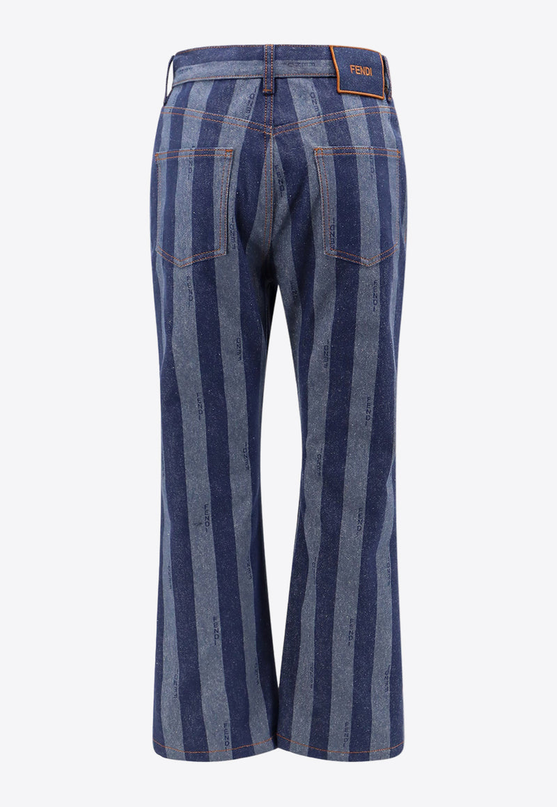 Fendi Pequin Stripes Straight Jeans Blue FLP837AS8J_F0QB0