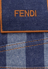 Fendi Pequin Stripes Mini Denim Shorts Blue FLP839AS8J_F0QB0