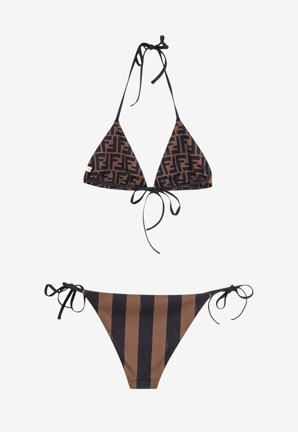 Fendi Colorblocked Reversible Bikini Brown FXBA30AQBY_F13IZ