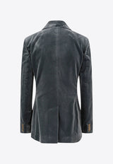 Etro Double-Breasted Velvet Blazer Blue WRCA001099TCE01_B6214