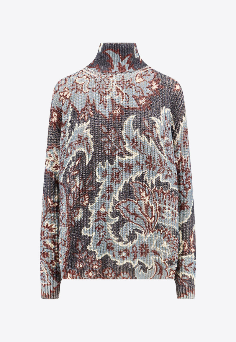 Etro Floral Print Knitted Wool Sweater Multicolor WRKE0150AL245_X0883