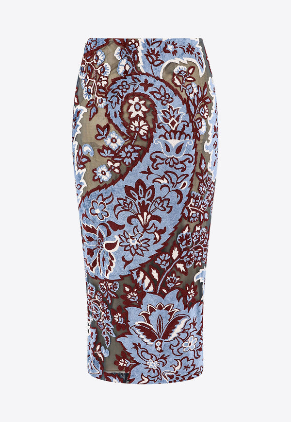 Etro Floral Jacquard Pencil Skirt Multicolor WRFA004099JJD03_S9880