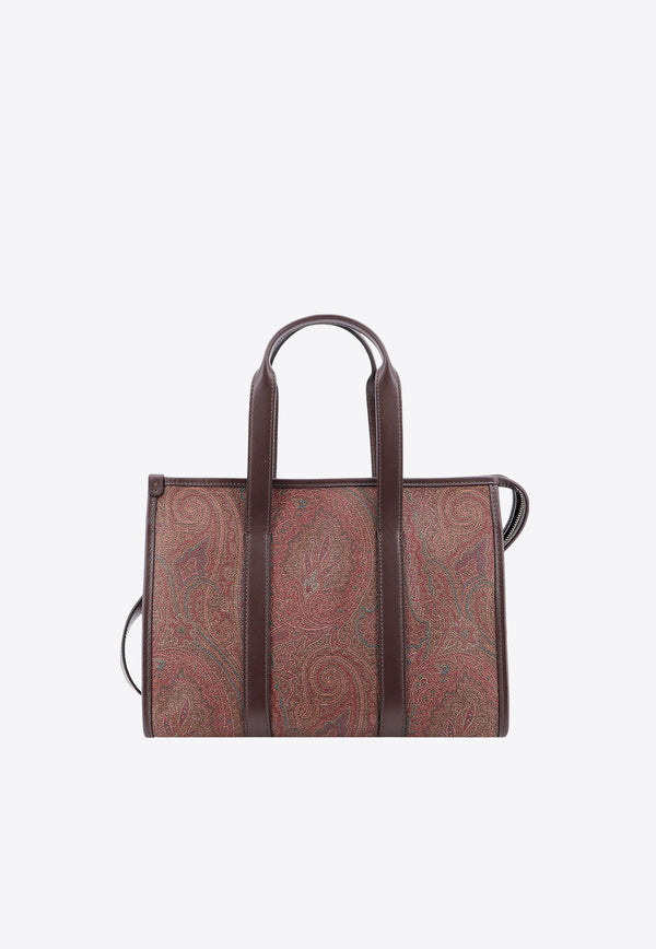 Etro Medium Paisley Jacquard Top Handle Bag Brown WP1A0010AA001_M0019